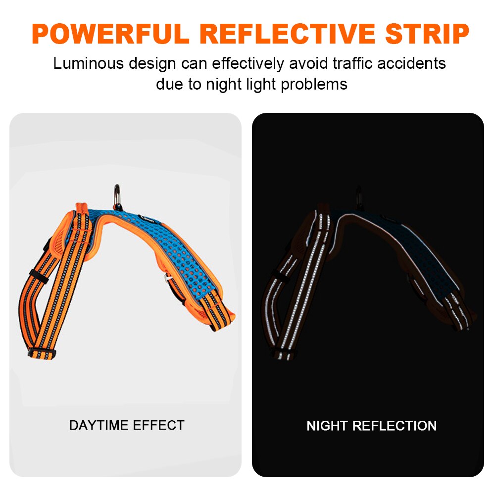 Summer Cooling Pet Harness Mesh Breathable Soft Vest Side Clip Dog Harness Reflective Adjustable Back D-Ring Dog Chest Strap - anconmall