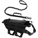 Dog Harness Vest with Leash Adjustable Nylon Military Tactical Hound K9 Training Patrol for Small Medium and Large Dogs Shepherd - anconmall