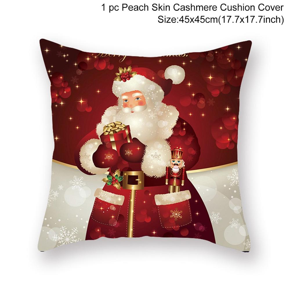 45*45 Christmas Cushion Cover Christmas Decorations for Home Throw Pillows Sofa Home Decor Christmas Pillowcase Pillow Cover