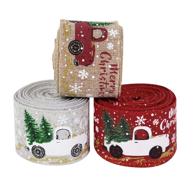 5M Christmas Burlap Ribbons DIY Gift Wrapping Wedding Party Decoration for Home Christmas Tree Ribbon Garland Wreath Bows Craft