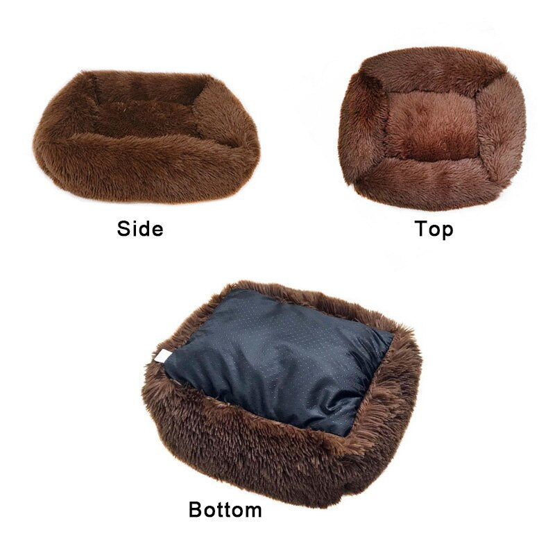 Pet Dog Bed Comfortable Cuddler Square Dogs Kennel Very Soft Washable Dog and Cat Cushion Bed Winter Warm Sofa 12 Color - anconmall