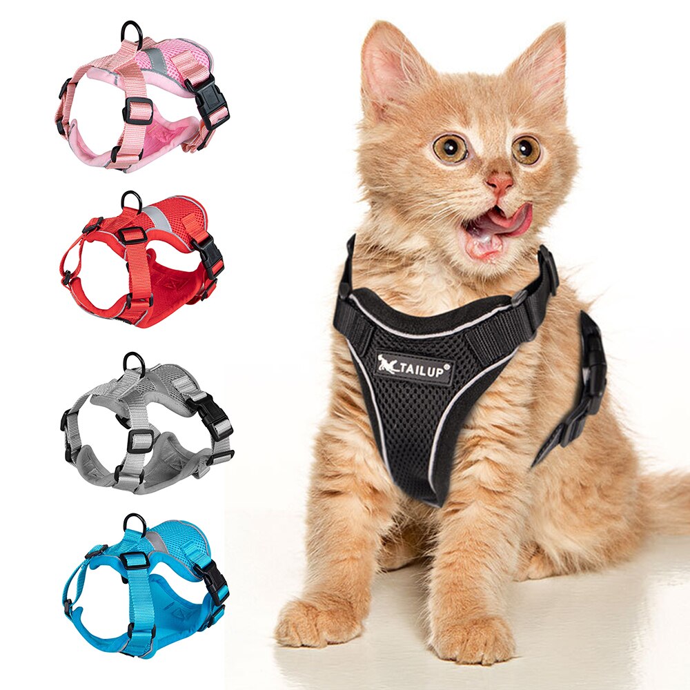 Cat Cooling Harness Breathable Puppy Vest Chest Strap Reflective Adjustable Mesh Harness No-Pull No-Choke for Cats Small Dogs - anconmall