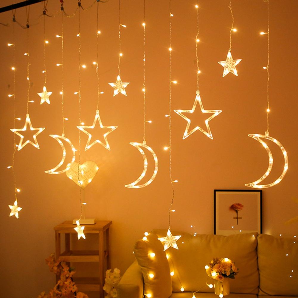 Star Moon LED String Lights Christmas Decor For Home Ramadan Decor Eid Mubarak Ramadan Kareem Decor Muslim Islamic  Eid al-fitr