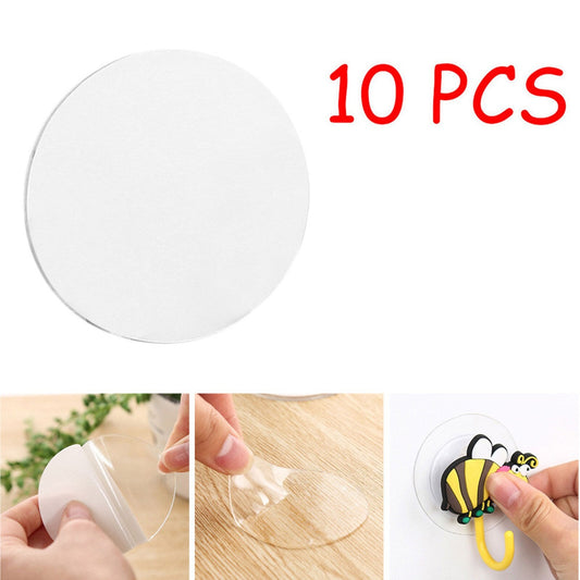 10PCS Powerful Non-Marking Suction Cup Hook Auxiliary Sticker Washable Transparent Rubber Hook Sticker Home Wall Stickers Home