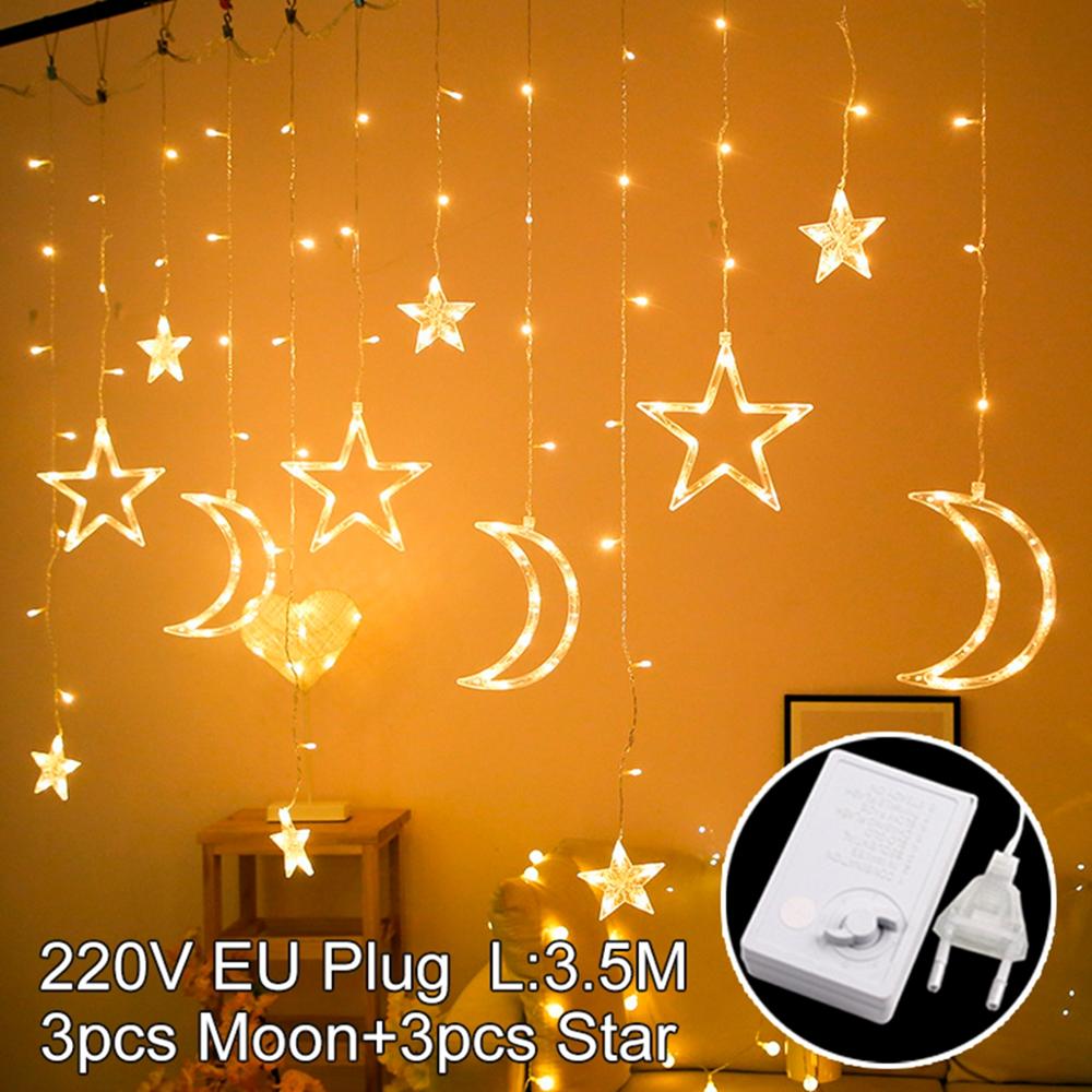 Star Moon LED String Lights Christmas Decor For Home Ramadan Decor Eid Mubarak Ramadan Kareem Decor Muslim Islamic  Eid al-fitr