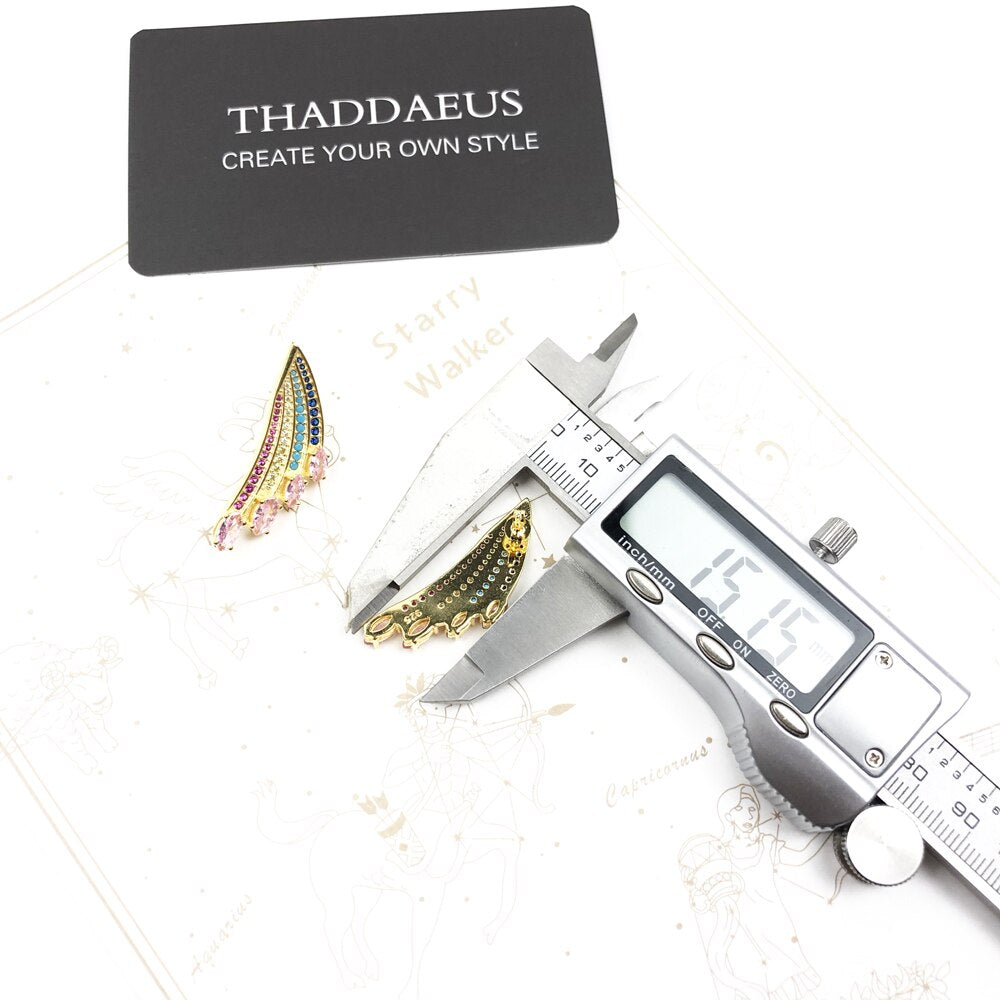 Earrings Gold-Coloured Hummingbird Wing,Europe Fine Jewelry For Women Summer Special Rainbow Sterling Silver 925 Gift