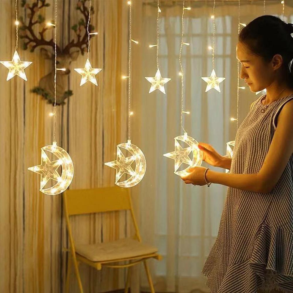 Star Moon LED String Lights Christmas Decor For Home Ramadan Decor Eid Mubarak Ramadan Kareem Decor Muslim Islamic  Eid al-fitr