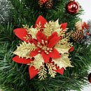5pcs 14cm Glitter Artificial Christmas Flowers Xmas Tree Ornaments Merry Christmas Decorations for Home New Year Gifts Navidad