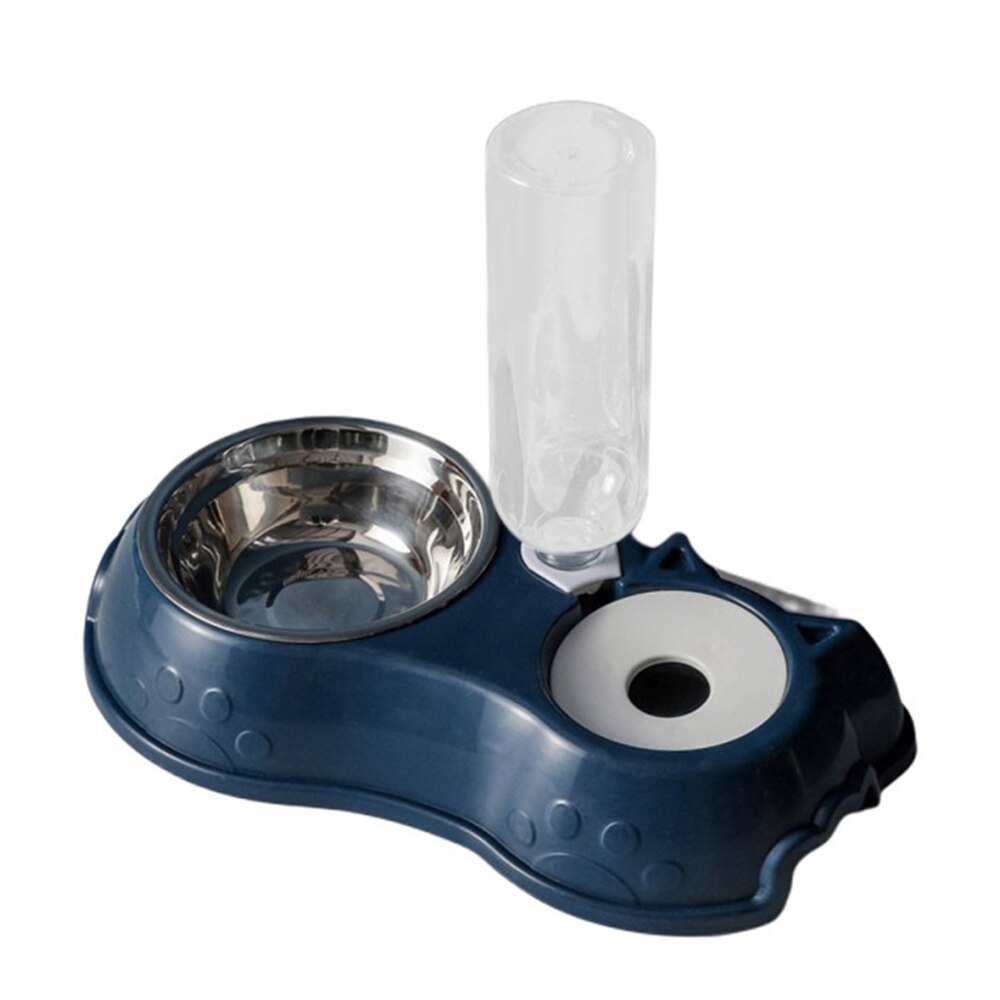 Pet Bowl Three Bowl Automatic Feeder and Water Anti Overturning Pet Dog Moisture Proof Mouth Stainless Steel Bowl for Cats - anconmall