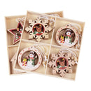 12pcs Christmas Wooden Pendant Santa Claus Snowflake Xmas Tree Ornaments Hanging Decor DIY Christmas Decorations for Home 2022