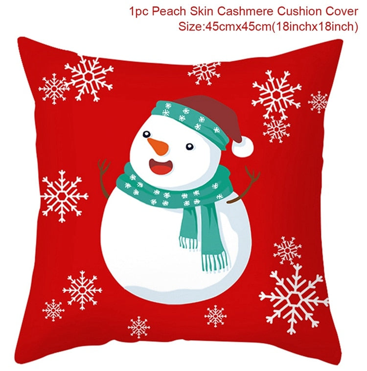 Christmas Cushion Cover Merry Christmas Decor For Home 2022 Navidad Noel Christmas Ornaments Xmas Gift Happy New Year 2023