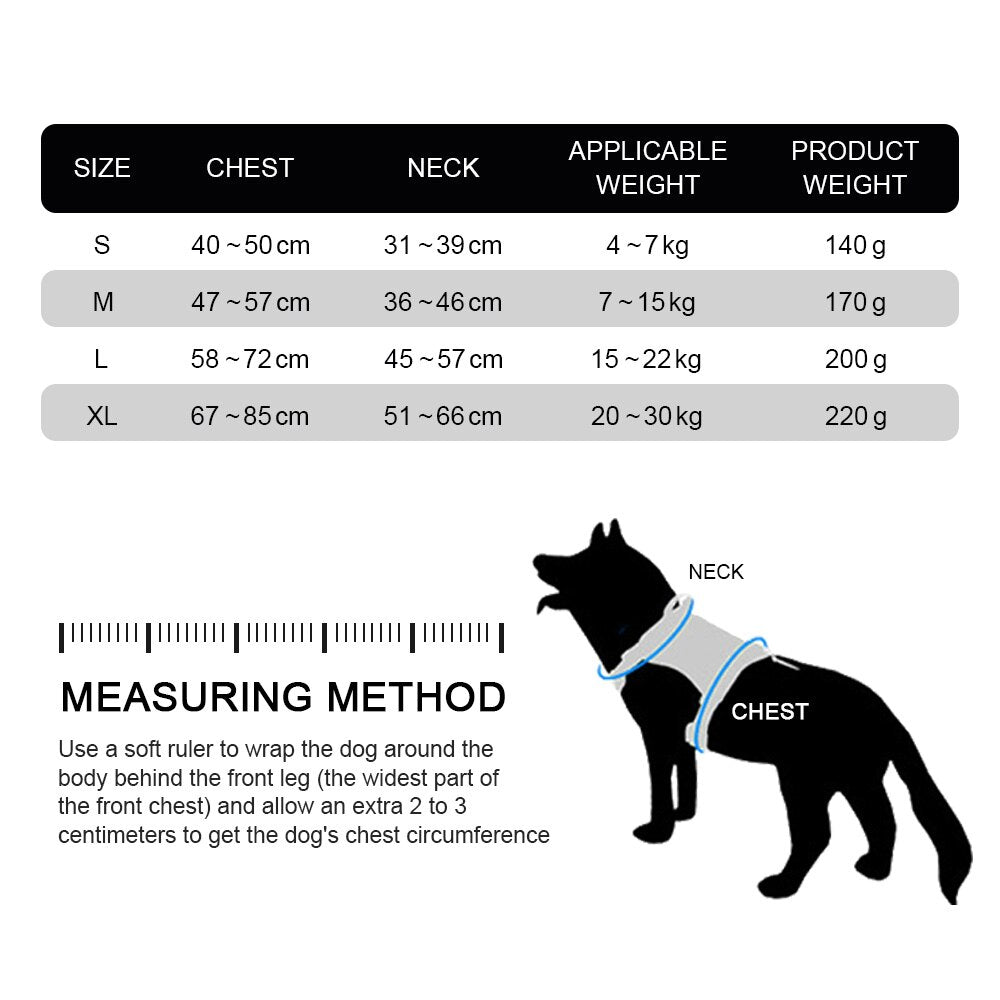 Dog Harness with Luminous LED Light Bar Night Safety Reflective Vest for Husky Shepherd Labrador Medium Large Dogs Pet Supplies - anconmall