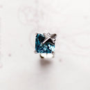 Ear Studs Aquamarine Blue Stone With Star,Europe Elegant Fine Jewerly For Women,2022 Summer Trendy Gift In 925 Sterling Silver