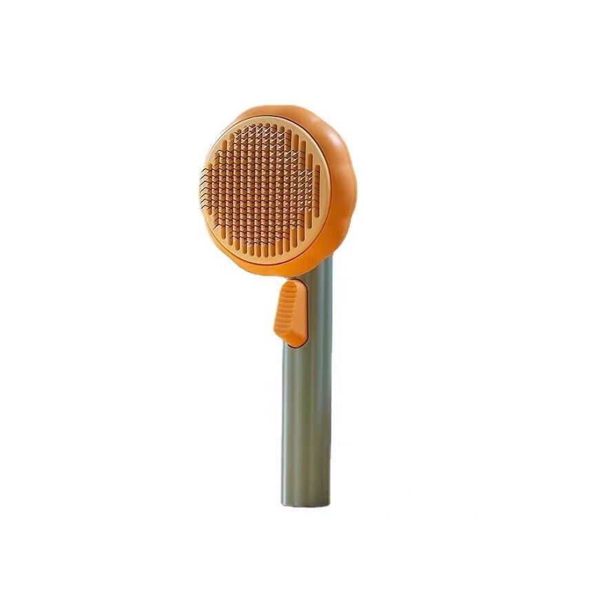 Long-Haired Pet Cat &amp; Dog Slicker Brush One-Click Hair Removal Brush Stainless Steel Pet Grooming Cleaning Tool Pet Supplies