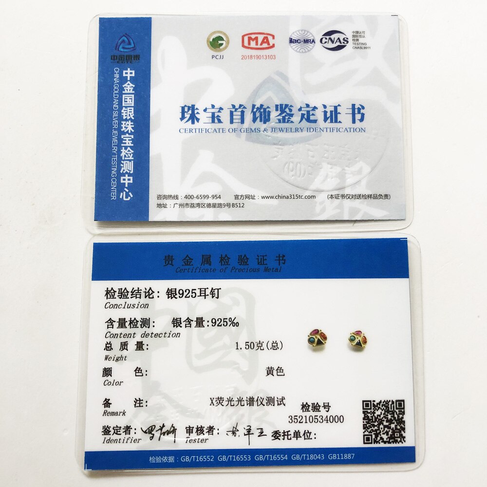 Ear Studs Colours in Paradisiacal Europe Bohemia Jewerly For Women New Gift In 925 Sterling Silver