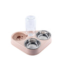 Pet Bowl Three Bowl Automatic Feeder and Water Anti Overturning Pet Dog Moisture Proof Mouth Stainless Steel Bowl for Cats - anconmall