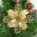 5pcs 9-16cm Glitter Artifical Christmas Flowers Christmas Tree Decorations for Home Fake Flowers Xmas Ornaments New Year Decor