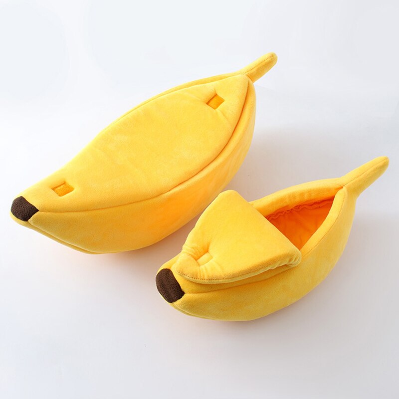 Banana Shape Pet Dog Cat Bed House Mat Durable Kennel Doggy Puppy Cushion Basket Warm Portable Dog Cat Supplies Soft Sofa Beds