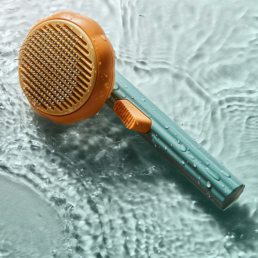 Pet Hair Comb Grooming and Care Removes Hairs Cat and Dogs Pumpkin Pet Brush Self Cleaning Slicker Brush for Shedding Dog Cat - anconmall