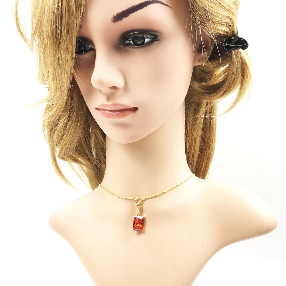 Charm Necklace Orange Stone,2020 Autumn New Fine Jewelry Highlight a Timeless Europe 925 Sterling Silver Bijoux Gift For Women