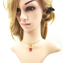 Charm Necklace Orange Stone,2020 Autumn New Fine Jewelry Highlight a Timeless Europe 925 Sterling Silver Bijoux Gift For Women