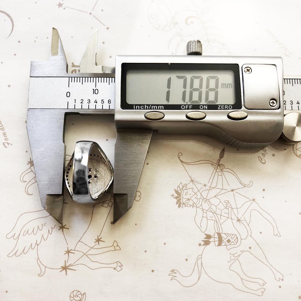 Elements of Nature Cocktail Ring in 925 Sterling Silver,Vintage Gift for Men,Europe Winter Fine Jewelry