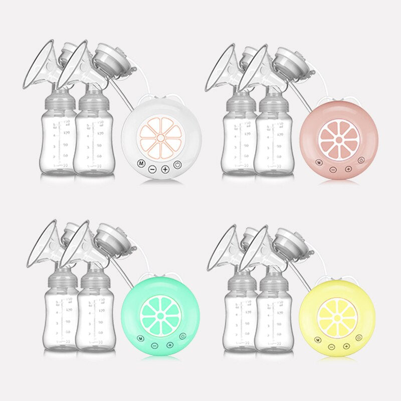 Double Electric Breast Pump USB Electric Breast Pump With Baby Milk Bottle Cold Heat Pad BPA free Powerful Breast Pumps