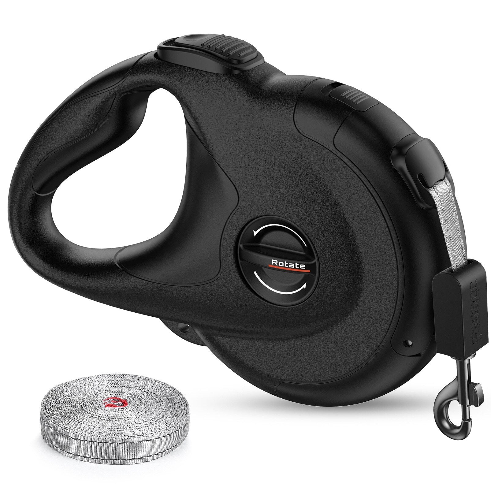 13ft Retractable Dog Leash Rope with Highly Reflective Threads One Button Lock &amp; Release Trimmable Nylon Large Dog Walking Leash - anconmall