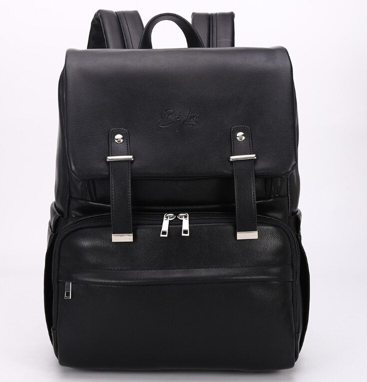 Fashion Mummy PU Diaper Bag Backpack Thermal Insulation Travel Maternity Backpack Nappy Changing Bag Stroller Baby Bag OEM