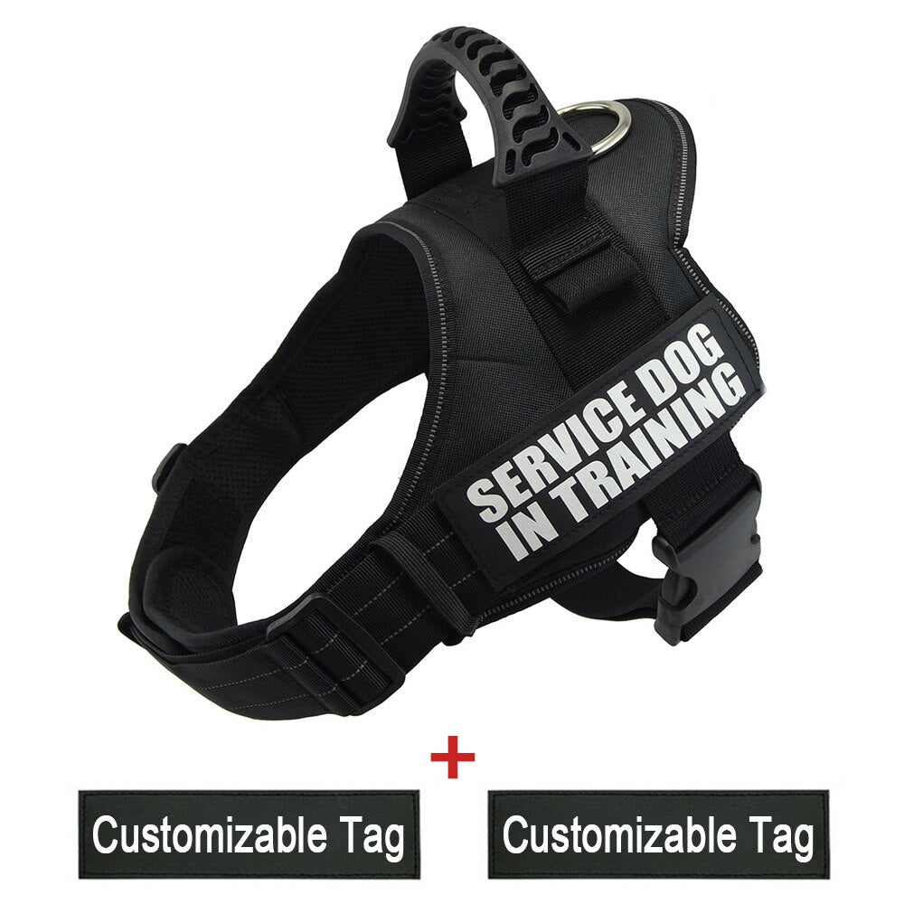 Reflective Adjustable Dog Nylon Harnesses with Customizable Name Labels Dog Vest Strap for Large Medium Small Dogs Drop-Shipping - anconmall