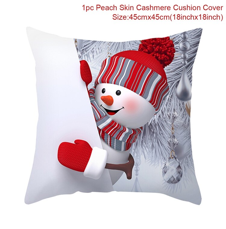 Santa Claus Snowman Cushion Cover Merry Christmas Decorations For Home Navidad 2022 Christmas Ornaments Xmas Gift New Year 2023