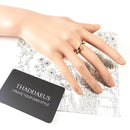 Band Ring Golden Green Stone Brand New Europe Style Glam Fashion Jewelry For Women Men Gift In 925 Sterling Silver