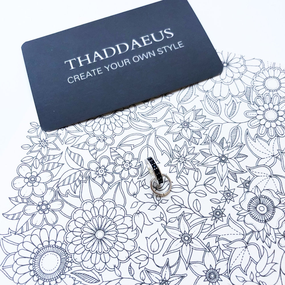 Black CZ Charms Carriers 925 Sterling Silver Fit Chain Necklace,2020 Summer Brand New Europe Vintage Jewelry Gift For Women