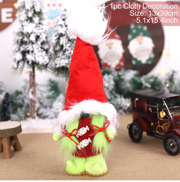 Green Beard Doll Ornament 2022 Merry Christmas Decorations for Home Christmas Ornament Xmas Kids Gifts Navidad New Year 2023