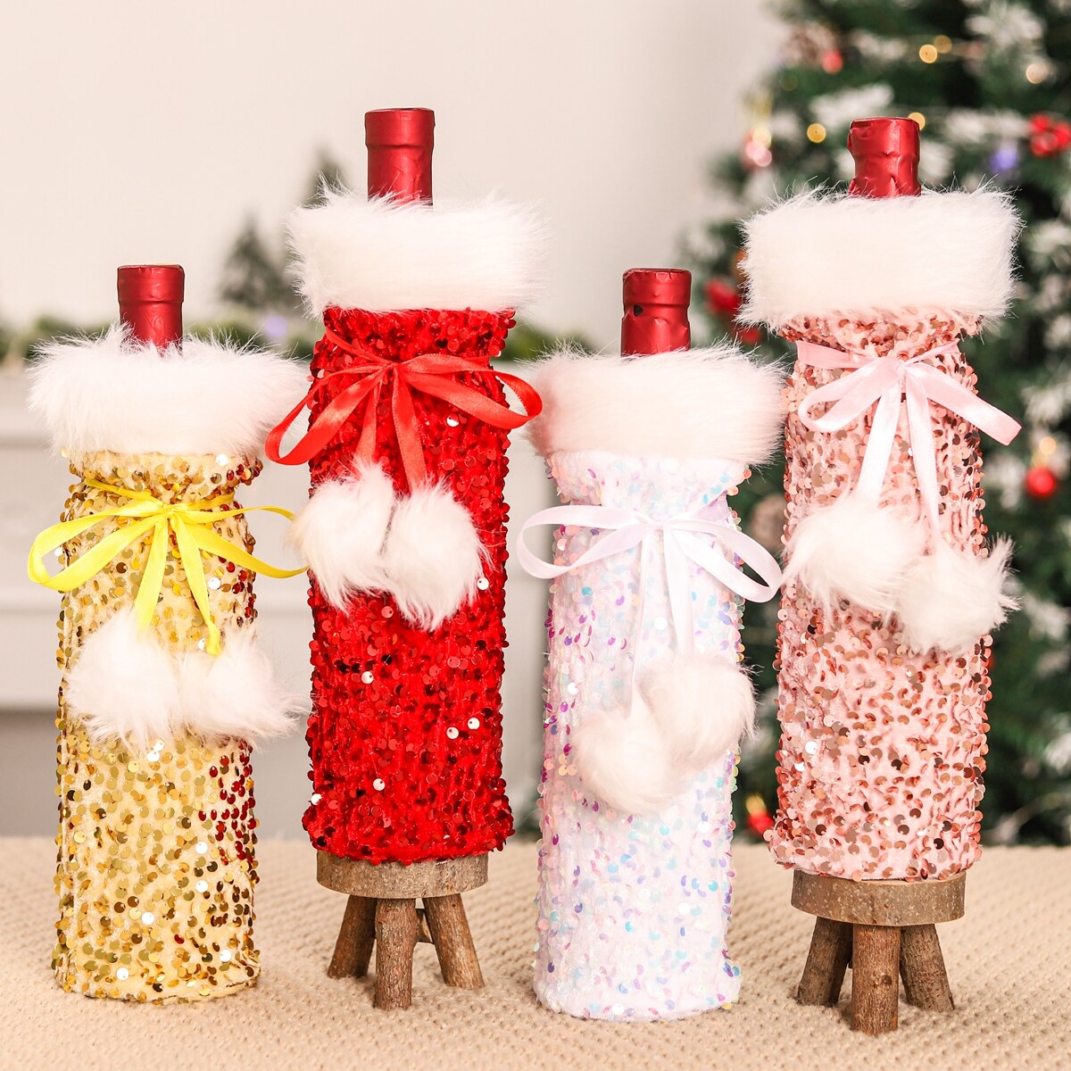 2022 New Christmas Wine Bottle Cover Merry Christmas Decorations For Home Christmas Ornament Navidad Xmas Gift New Year 2023