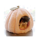 Semi-Enclosed Warm Cat Calming Bed Pumpkin-Shaped Soft Cozy Cat Tent House with Removable and Washable Double-Sided Cushion Pad - anconmall