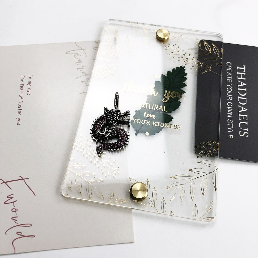 Pendant Red Dragon Winter 925 Sterling Silver Fashion Jewelry Europe Ethnic Trendy Accessories Gift For  Woman Men