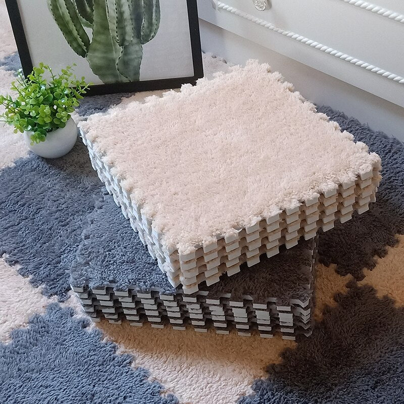 Plush Children's Mat EVA Foam Puzzles Baby Play Mat Children's Rugs for Room Warm Baby Toys Interlocking Rugs Infant Carpet