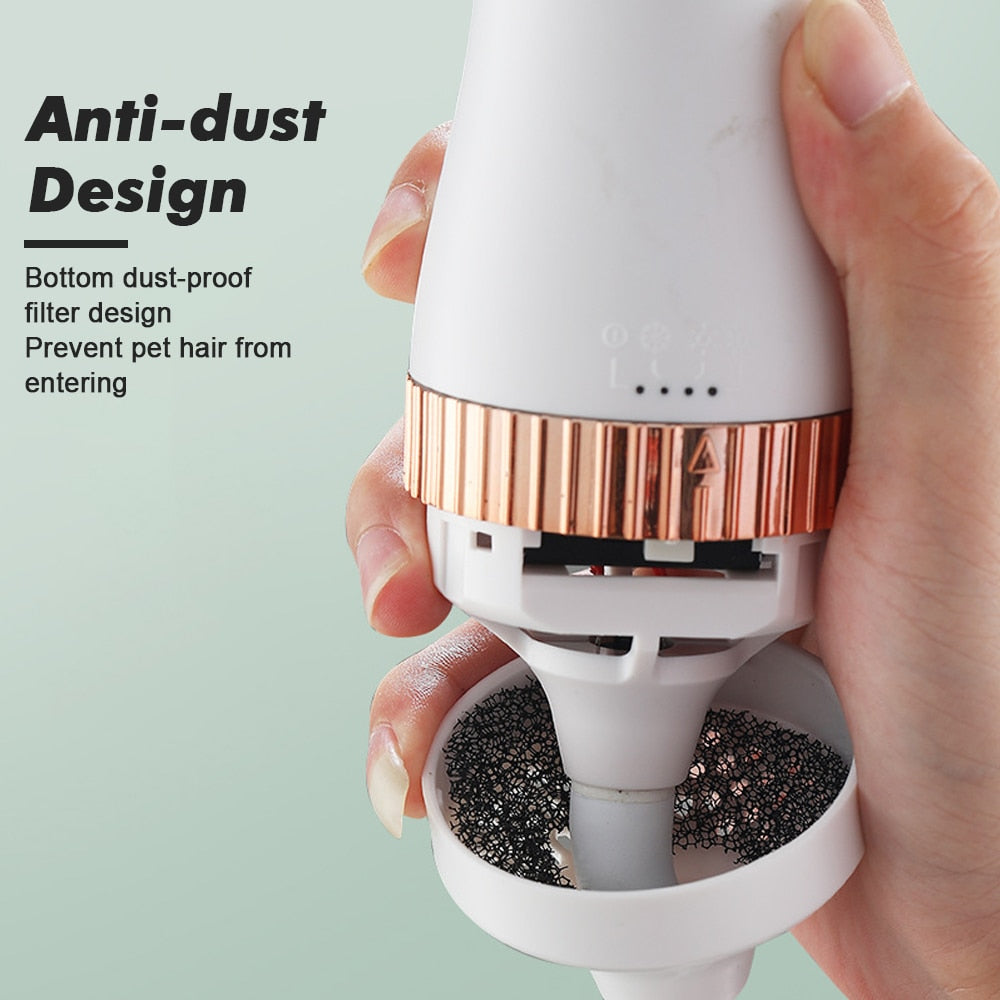 2 in 1 Portable Hair Dryer for Pet Dogs Cats One-Click Hair Removal Brush Comb Blow Dryer 3 Temperatures Low Noise Grooming Tool - anconmall