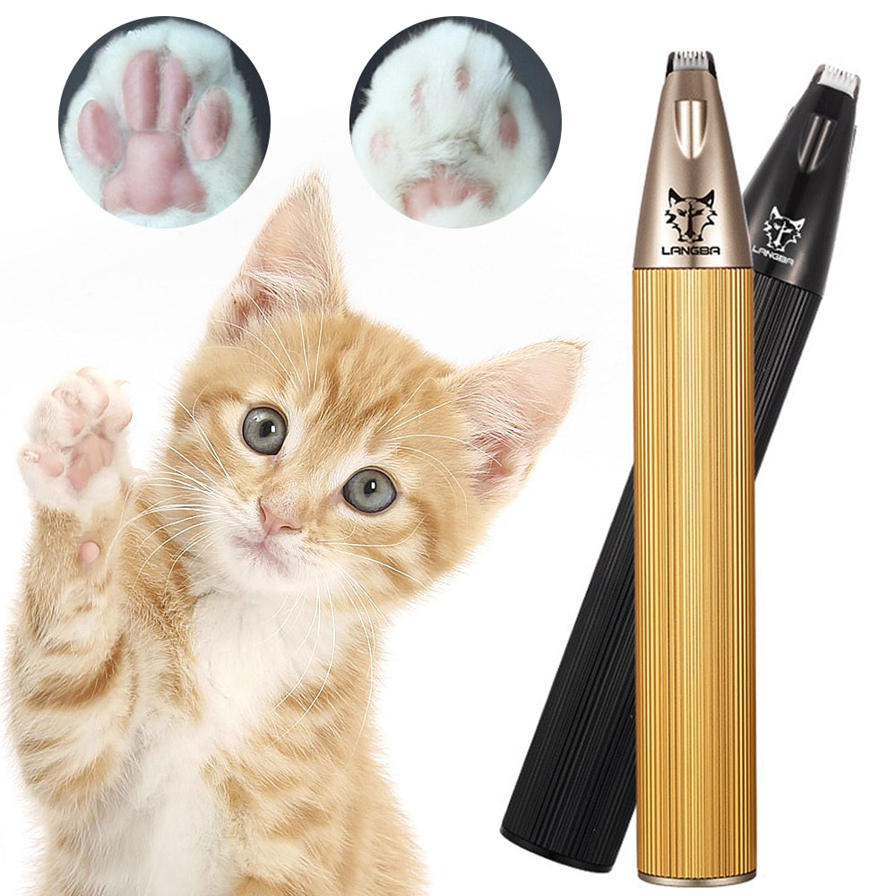 Pet Dog Cat Foot Hair Trimmer Rechargeable Dog Clipper with LED Light Ceramic Blade Low Noise Type-C Pet Paw Ear Hair Clipperl