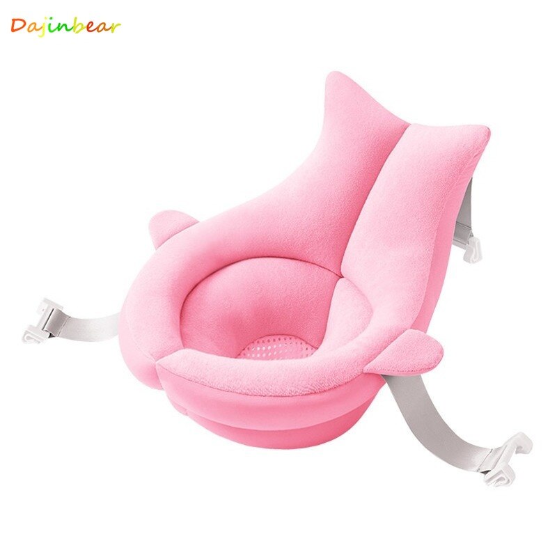 Baby Newborn Shower Bath Tub Pad Non-Slip Bathtub Net Bag Seat Support Mat Foldable Take Bath Pad Soft Comfort Body Cushion