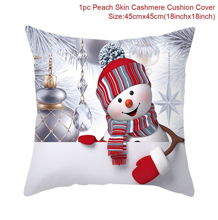 Santa Claus Snowman Cushion Cover Merry Christmas Decorations For Home Navidad 2022 Christmas Ornaments Xmas Gift New Year 2023
