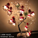 1.6M 10LED Snowman Christmas Tree LED Garland String Light Christmas Decoration For Home 2022 Christmas Ornaments New Year Gift