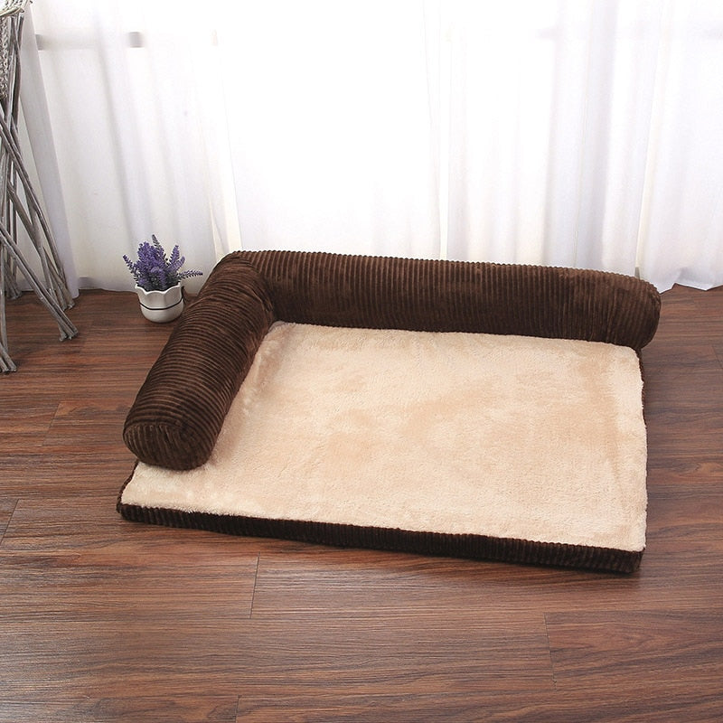 Dog Sofa Bed Pet Soft Lounger Cushion Big Dog Kennel Puppy L Shaped Couch Bed For Small Medium Large Dogs - anconmall