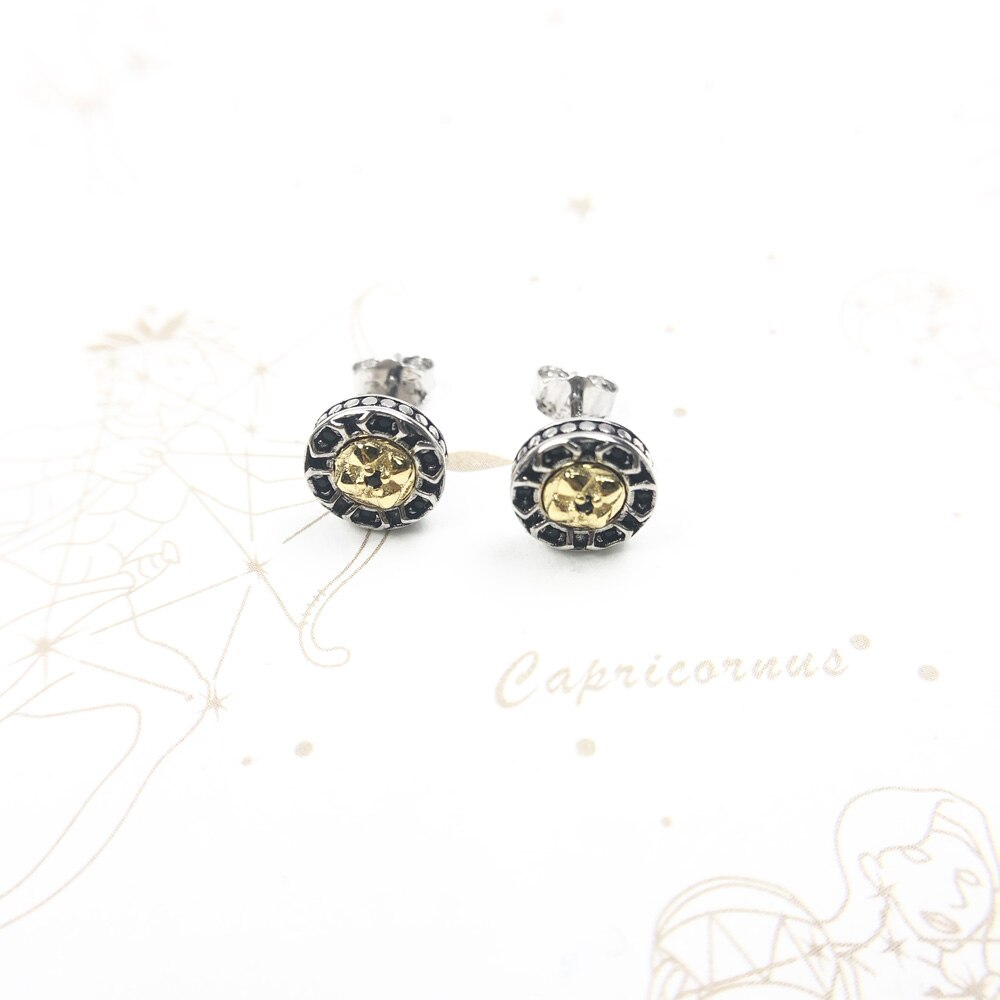Ear Studs Cross Black Stones Gold Europe Style Delicate Myths Fine Jewerly For Women Men Vintage 925 Sterling Silver Gift