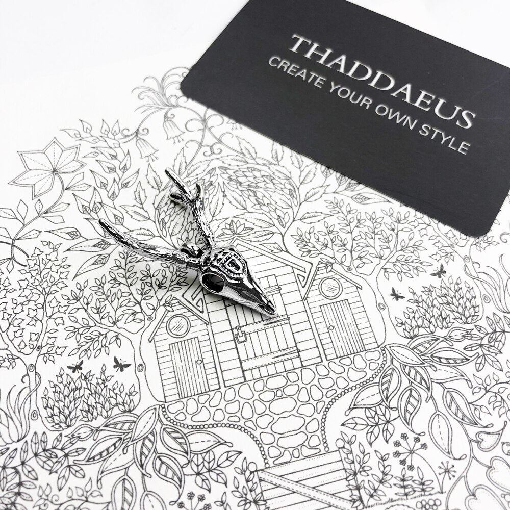 Pendants Deer Antlers Brand Punk Fashion Jewelry Europe Rebel Street 925 Sterling Silver Accessories Gift For Men