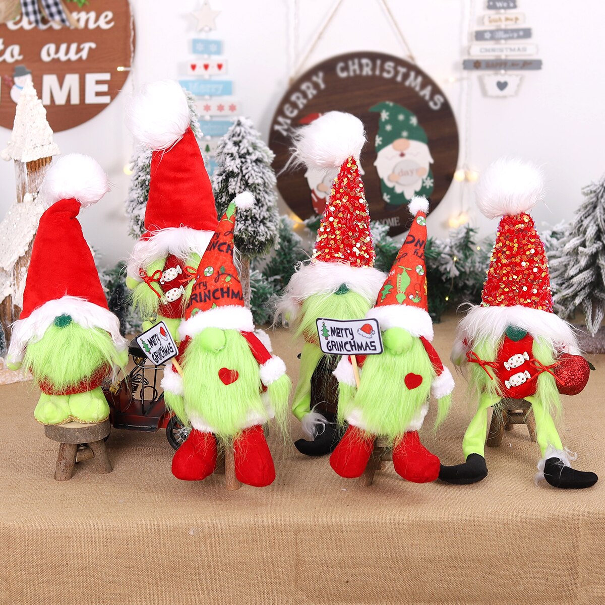 Green Beard Doll Ornament 2022 Merry Christmas Decorations for Home Christmas Ornament Xmas Kids Gifts Navidad New Year 2023