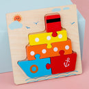 3D Shape Cognition Board Children's Jigsaw Puzzle Wooden Toys Kids Educational Toy Baby Montessori Learning Match Tangram Toys