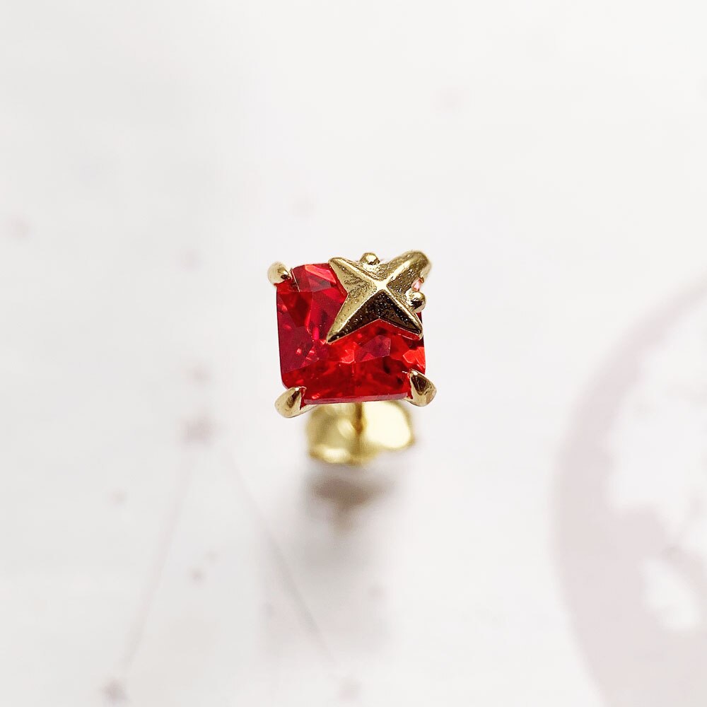 Ear Studs Orange Stone With Star,Europe Style Fine Jewerly For Women,2022 Summer Romantic Gift In 925 Sterling Silver