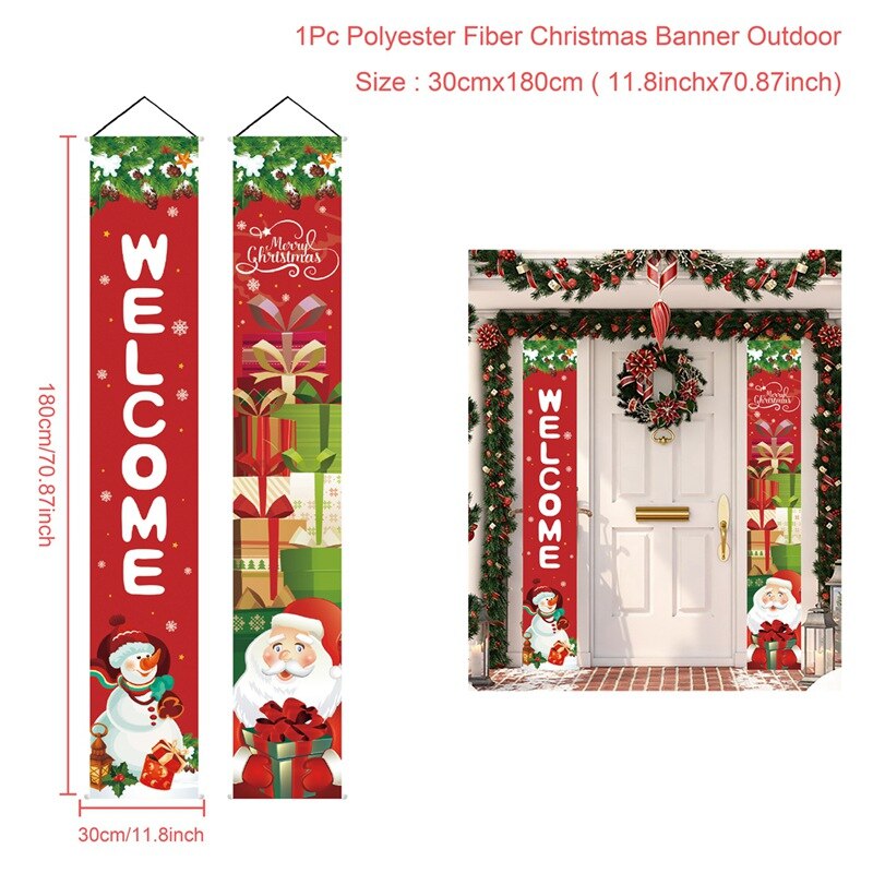 Santa Claus Banner Merry Christmas Decor For Home Christmas Door Decor Outdoor Xmas Ornament Navidad 2022 Happy New Year 2023 - anconmall